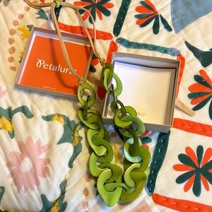 Ecuadorian Tagua Green Adjustable Necklace
